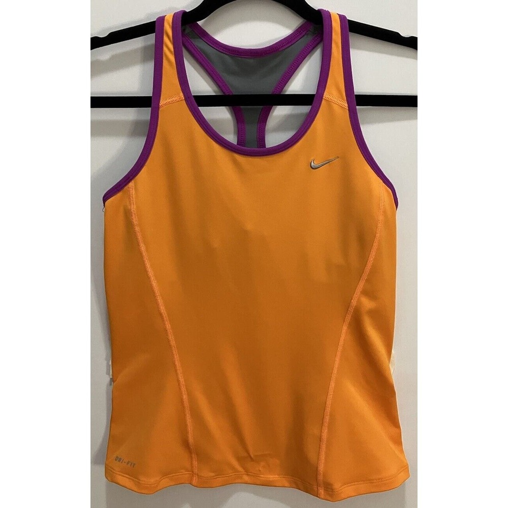 Nike Dri-Fit Airborne Shaping Orange Running Bodycon Tank Top Size Small 424866